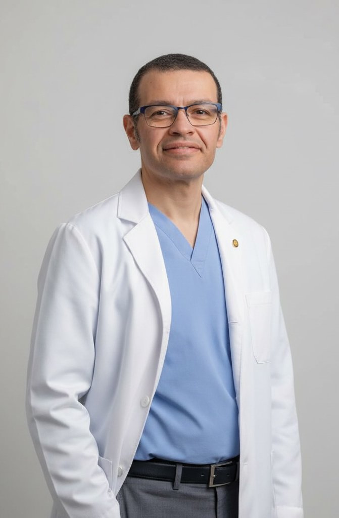 Mr Ahmed Marzouk in medical attire